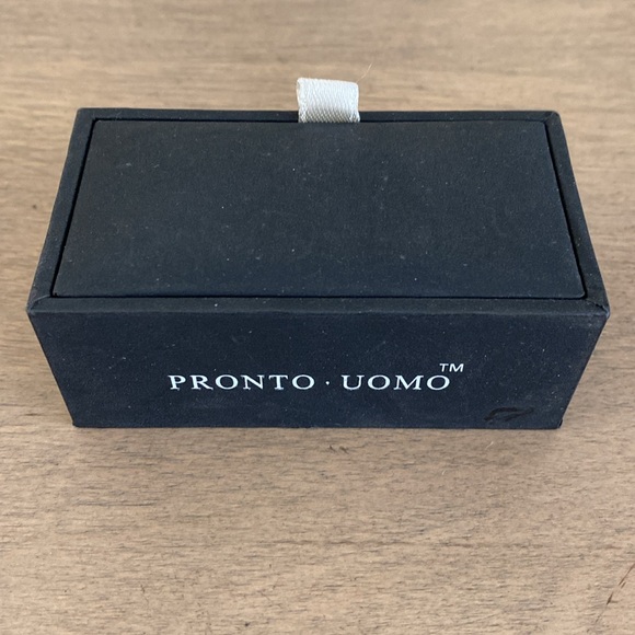 Pronto Uomo Cufflinks Set of 2 Blue/ White - Picture 5 of 5